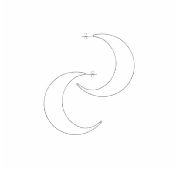 Crescent Moon Dangle Earrings - Picture 4 of 4